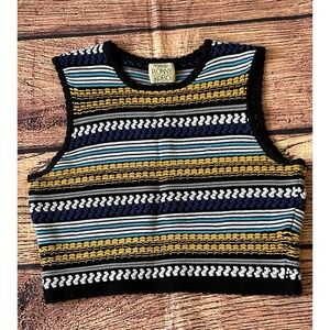 Torn By Ronny Kobo Size S P 8 10 Multicolor Darcey Corded Bubble Knit Crop Top